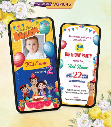 Cartoon Theme Birthday Invitation 