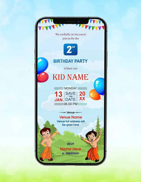 Cartoon Theme Birthday Invitation