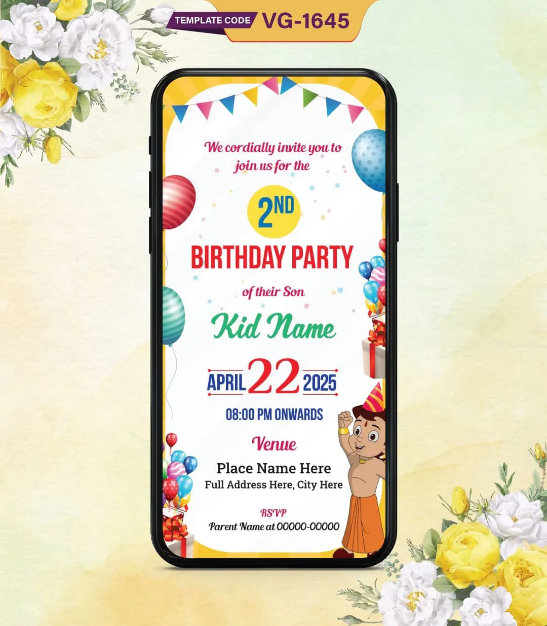 Chhota Bheem Birthday Invitation Pdf Card