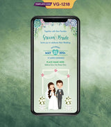 Christian Cartoon Couple Wedding Invitation Card 