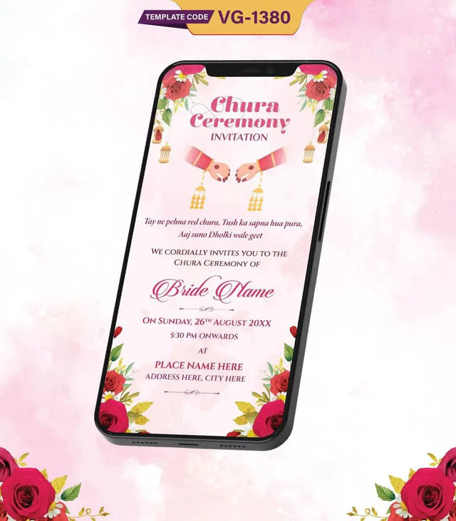 Chura Ceremony Invitation Card