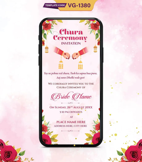 Chura Ceremony Invitation Card | VG-1380