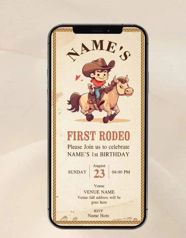 Cowboy Birthday Party Invitation