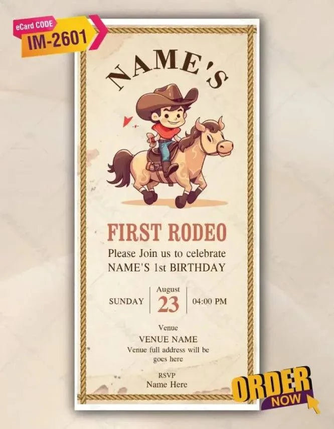 Cowboy Birthday Party Invitation