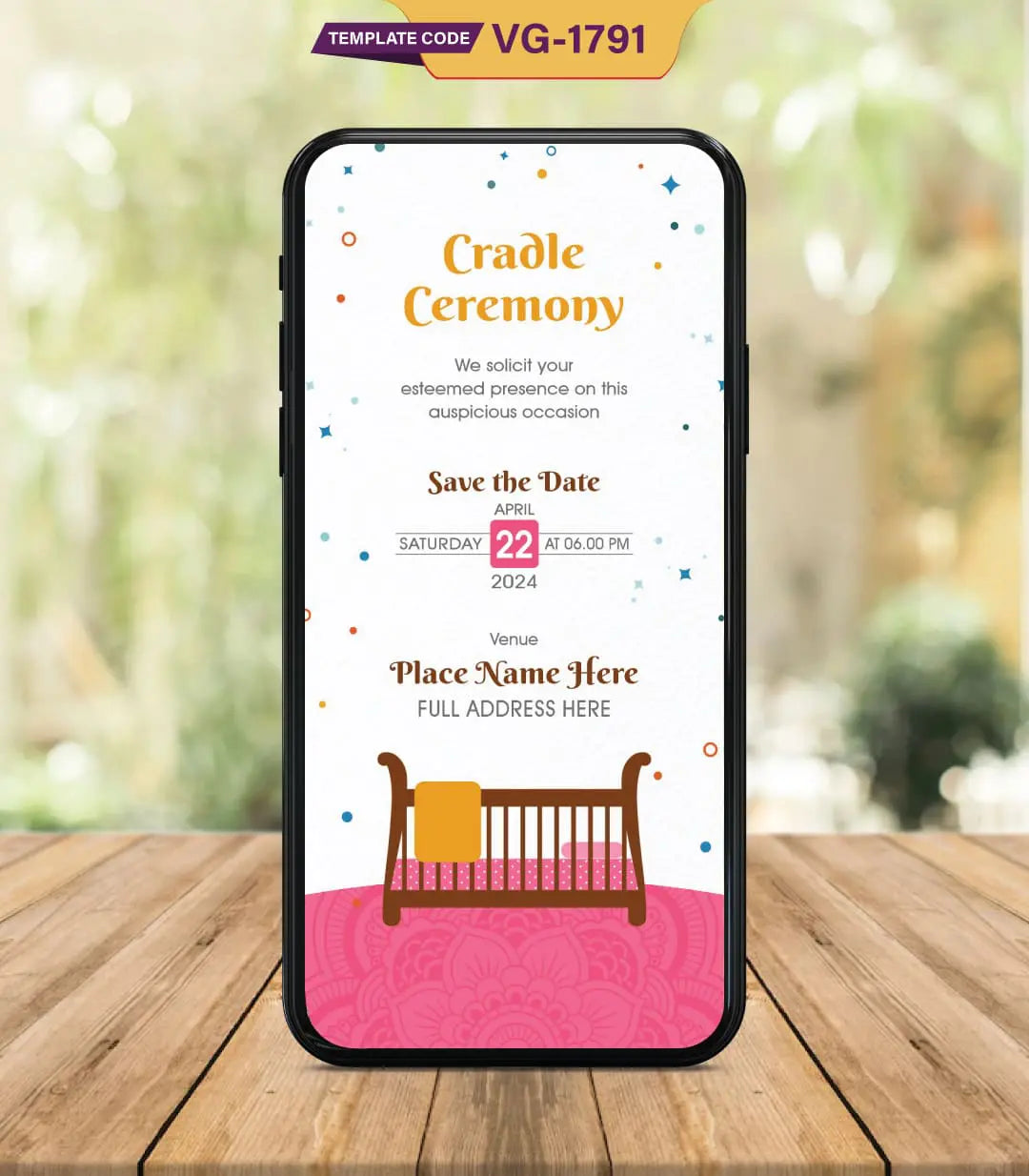 Cradle Ceremony Invitation Card