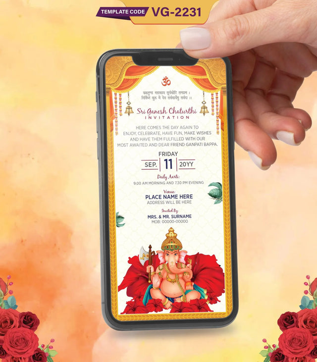 Custom Ganpati Invitation Card 