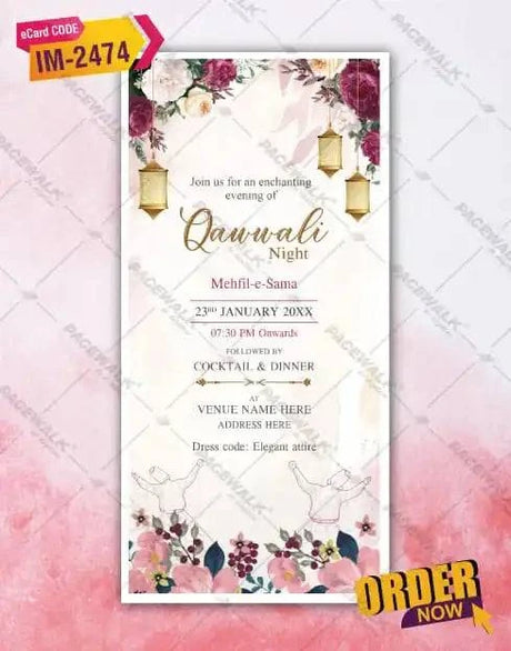 Custom Qawwali Night Invitation