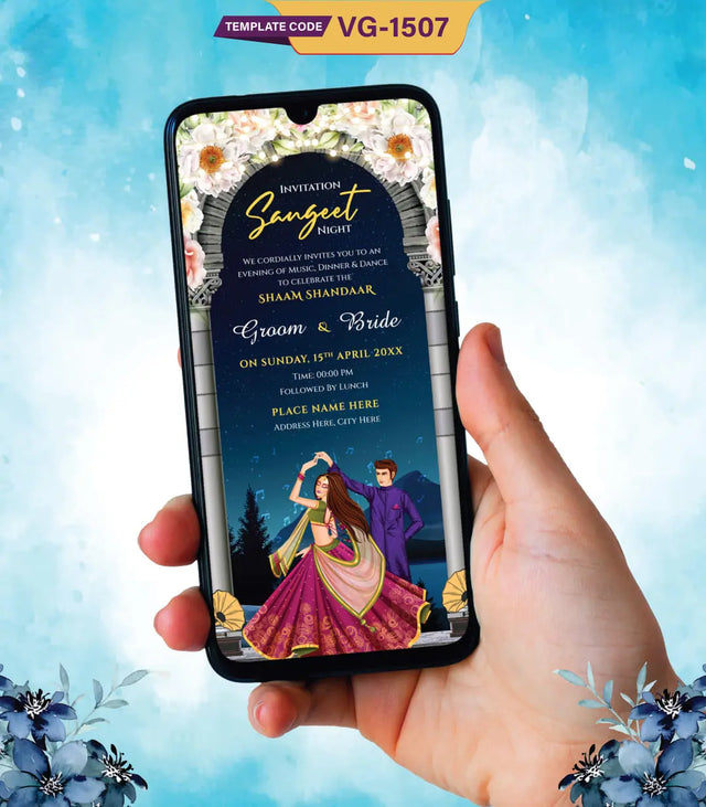 Custom Sangeet Night Invitation Card