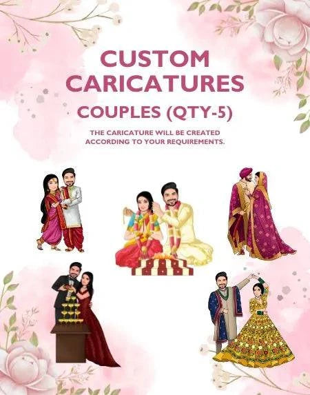 Custom Caricature Couples (Qty-5) - VideoGiri