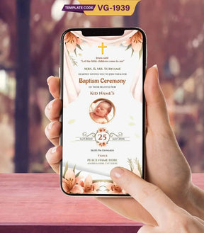 Custom Baptism Ceremony Invitation Card