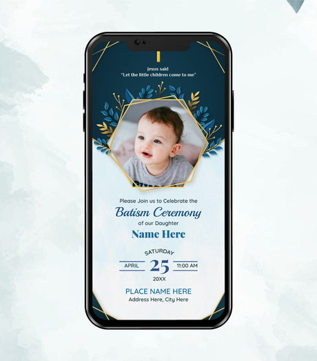 Custom Baptism Video Invitation 