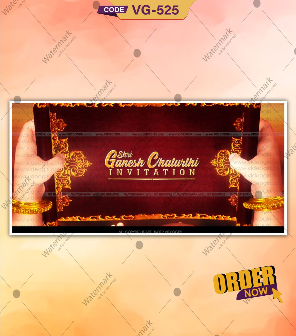 Custom Ganesha Chaturthi Pooja Invitation