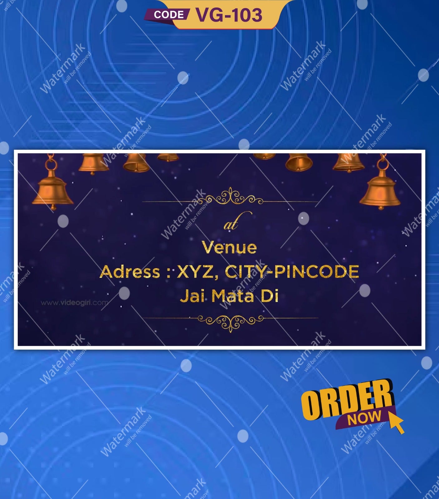 Custom Mata ka Jagran invitation video for WhatsApp 