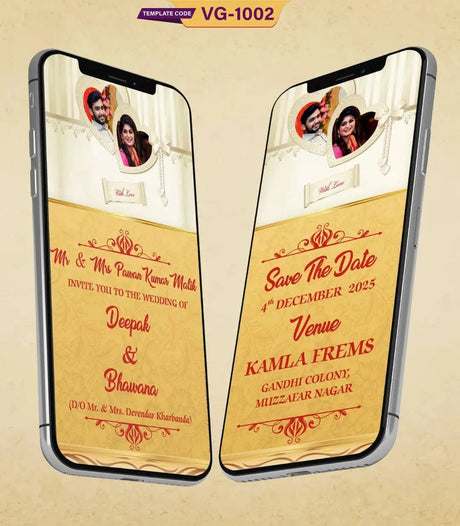 Customized Wedding Invitation eCards Online | VG-1002 - VideoGiri