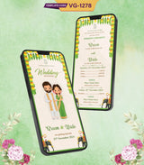 Cute Bride And Groom Wedding Invitation Card | VG-1278