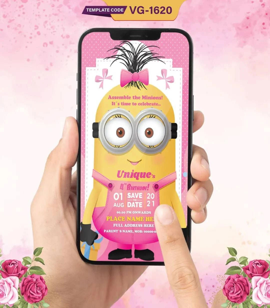 Cute Minions Birthday Invitation Card