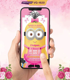 Cute Minions Birthday Invitation Card 