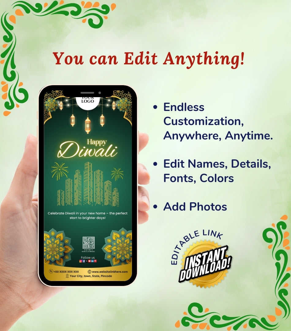 DIY Happy Diwali Wishes for Real Estate - Festive Card