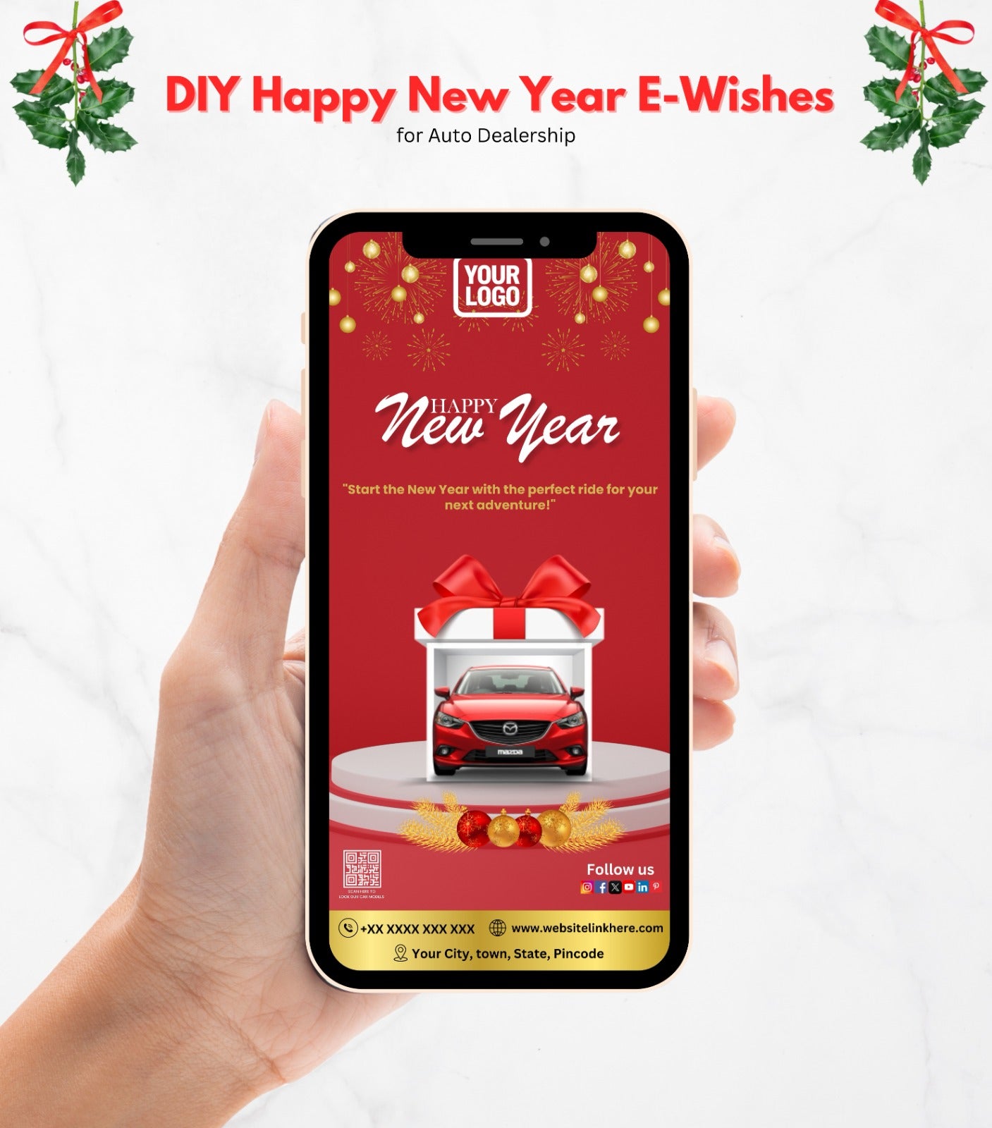 DIY Happy New Year Wishes for Auto Dealership | DG-03 - VideoGiri