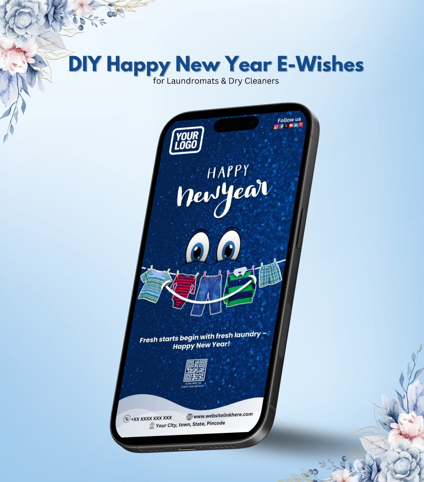 DIY Happy New Year Wishes for Laundromats & Dry Cleaners - Fresh Start Greetings
