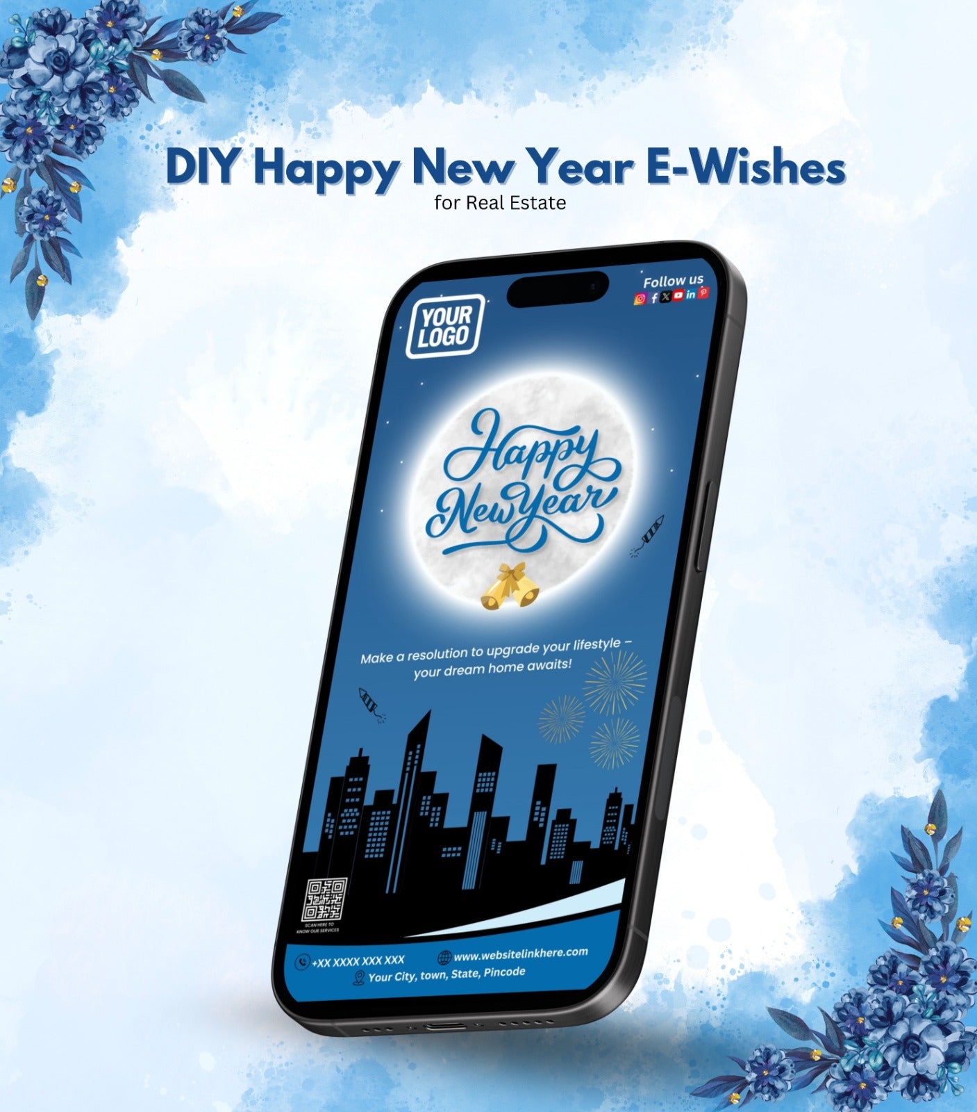 DIY Happy New Year Wishes for Real Estate - Festive Card