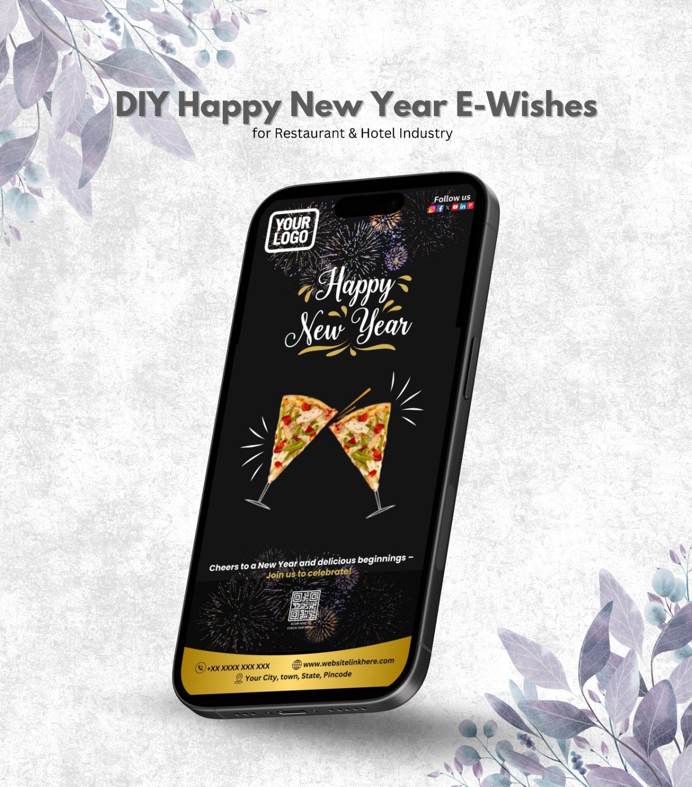 DIY Happy New Year Wishes for Restaurant & Hotel Industry - Festive Card
