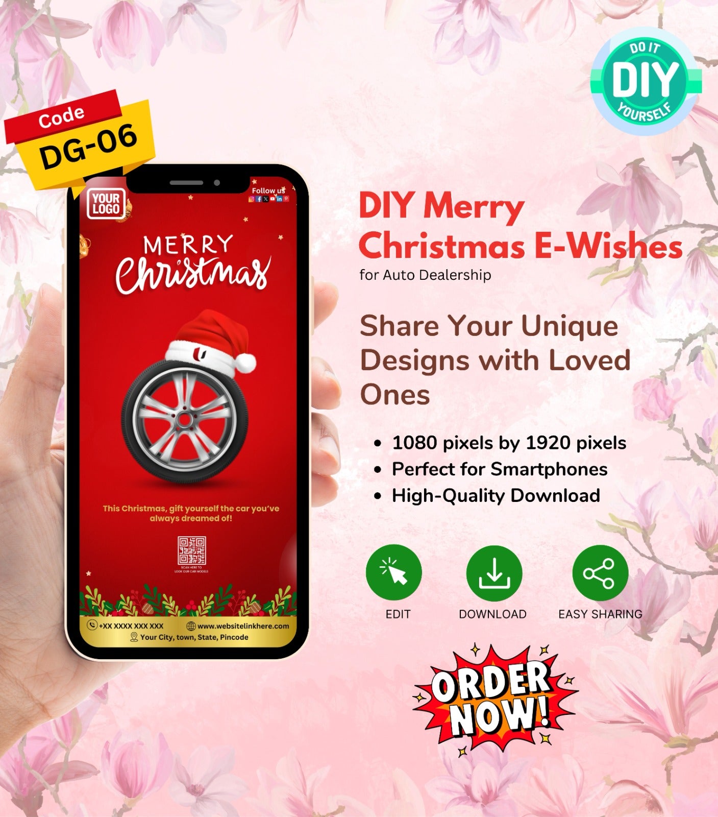 DIY Merry Christmas Wishes for Auto Dealership - Dream Car Greeting Card