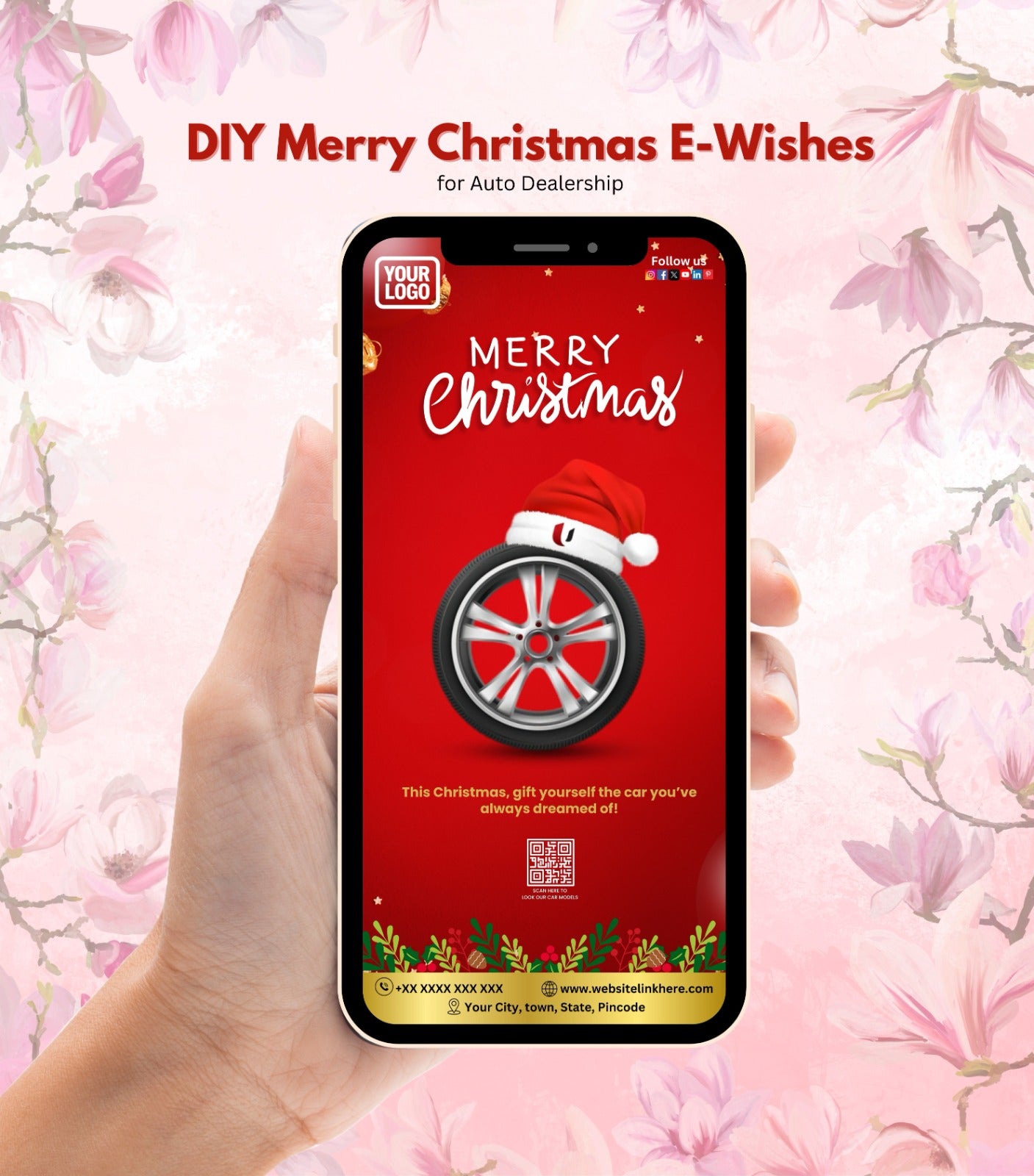 DIY Merry Christmas Wishes for Auto Dealership - Dream Car Greeting Card