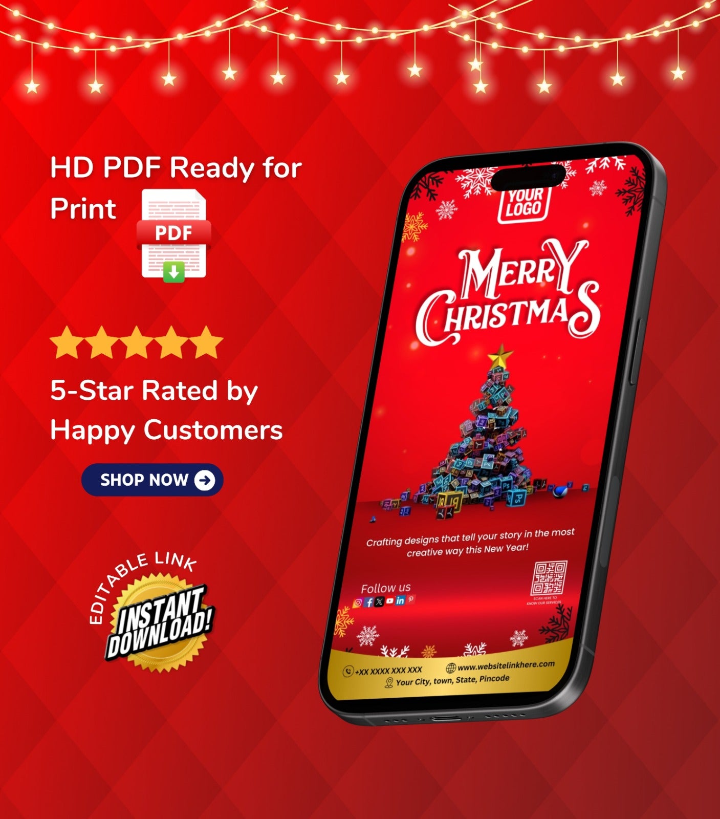 DIY Merry Christmas Wishes for Graphic Design Agency - Creative Holiday Card 