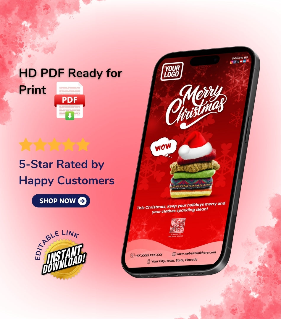 DIY Merry Christmas Wishes for Laundry Service - Festive Card 