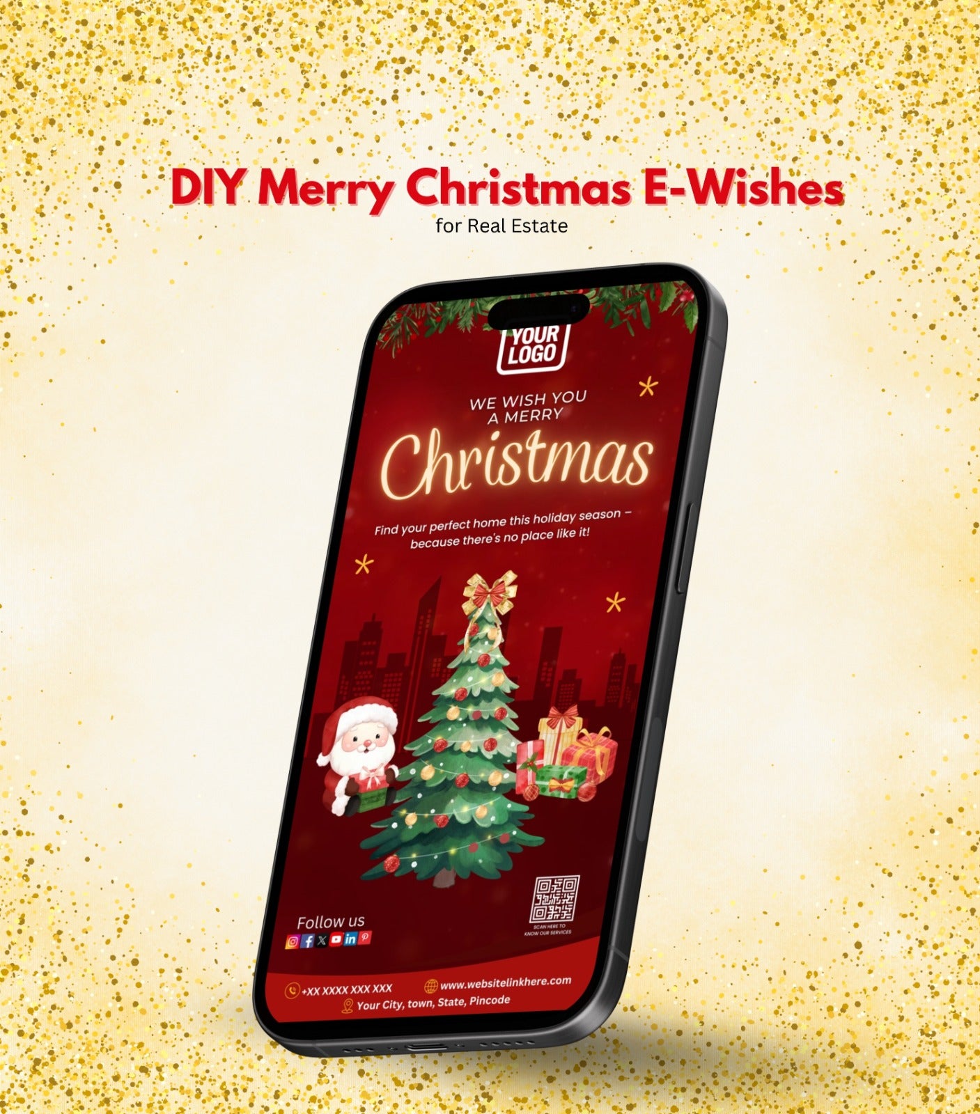 DIY Merry Christmas Wishes for Real Estate - Festive Card