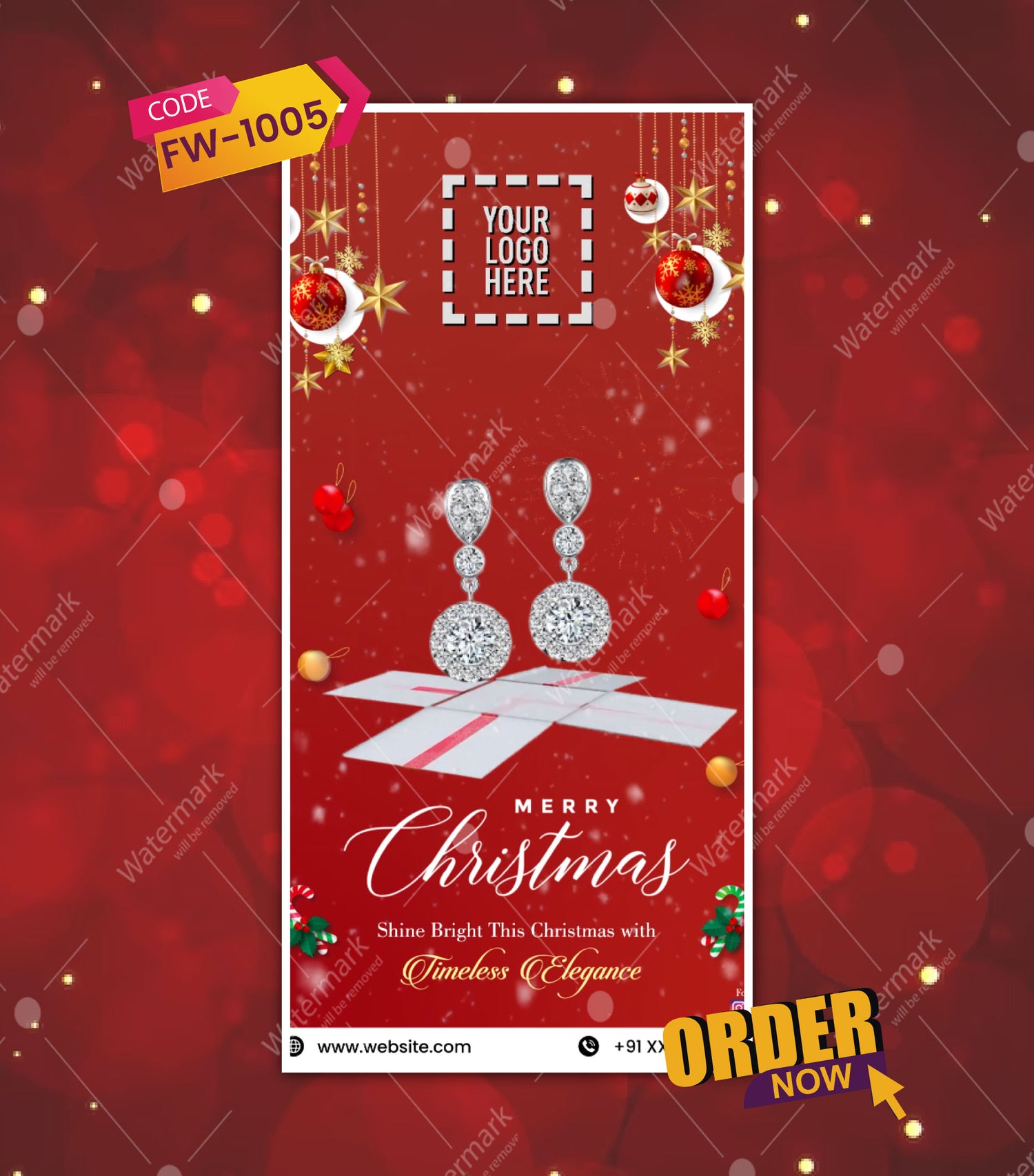 DIY Motion Graphic Merry Christmas Wishes for Jewellery Brand | FW-1005