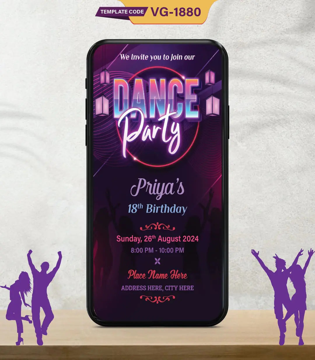 Dance Party Invitation Card