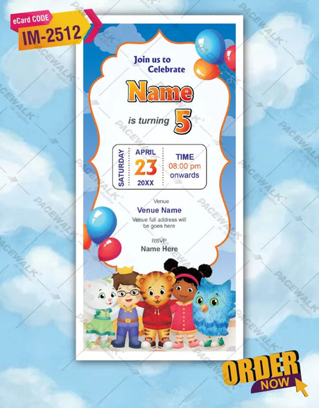 Daniel Tiger Birthday Party Invitation