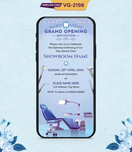 Dental Clinic Inauguration Invitation Card | VG-2198