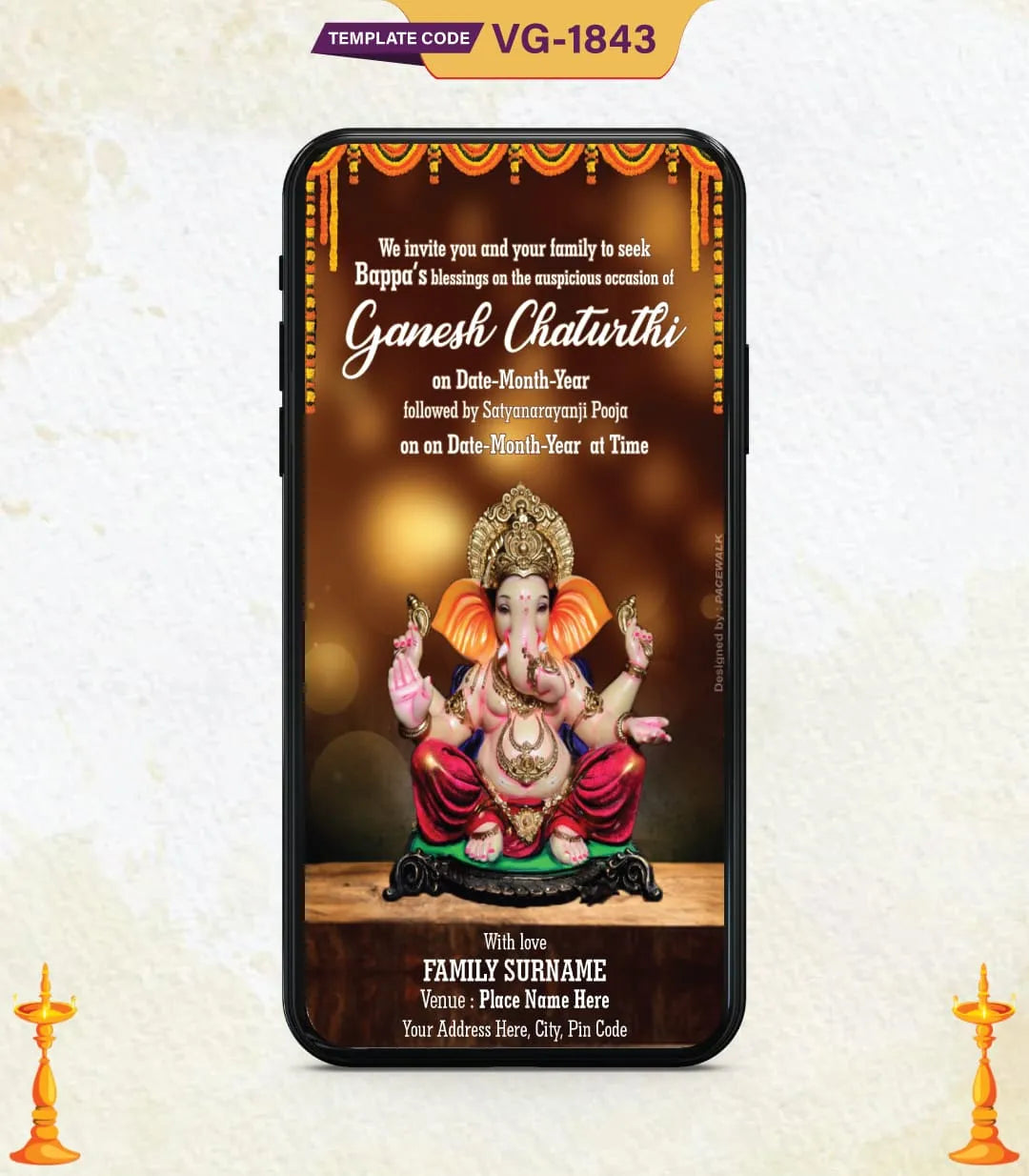 Digital Ganesh Chaturthi Invitation Card