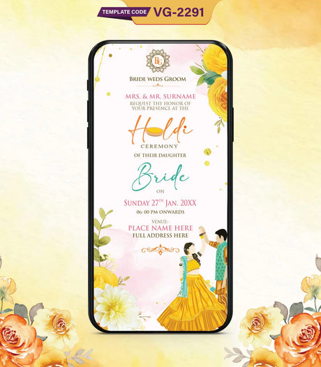 Digital Haldi Ceremony Invitation Card | VG-2291