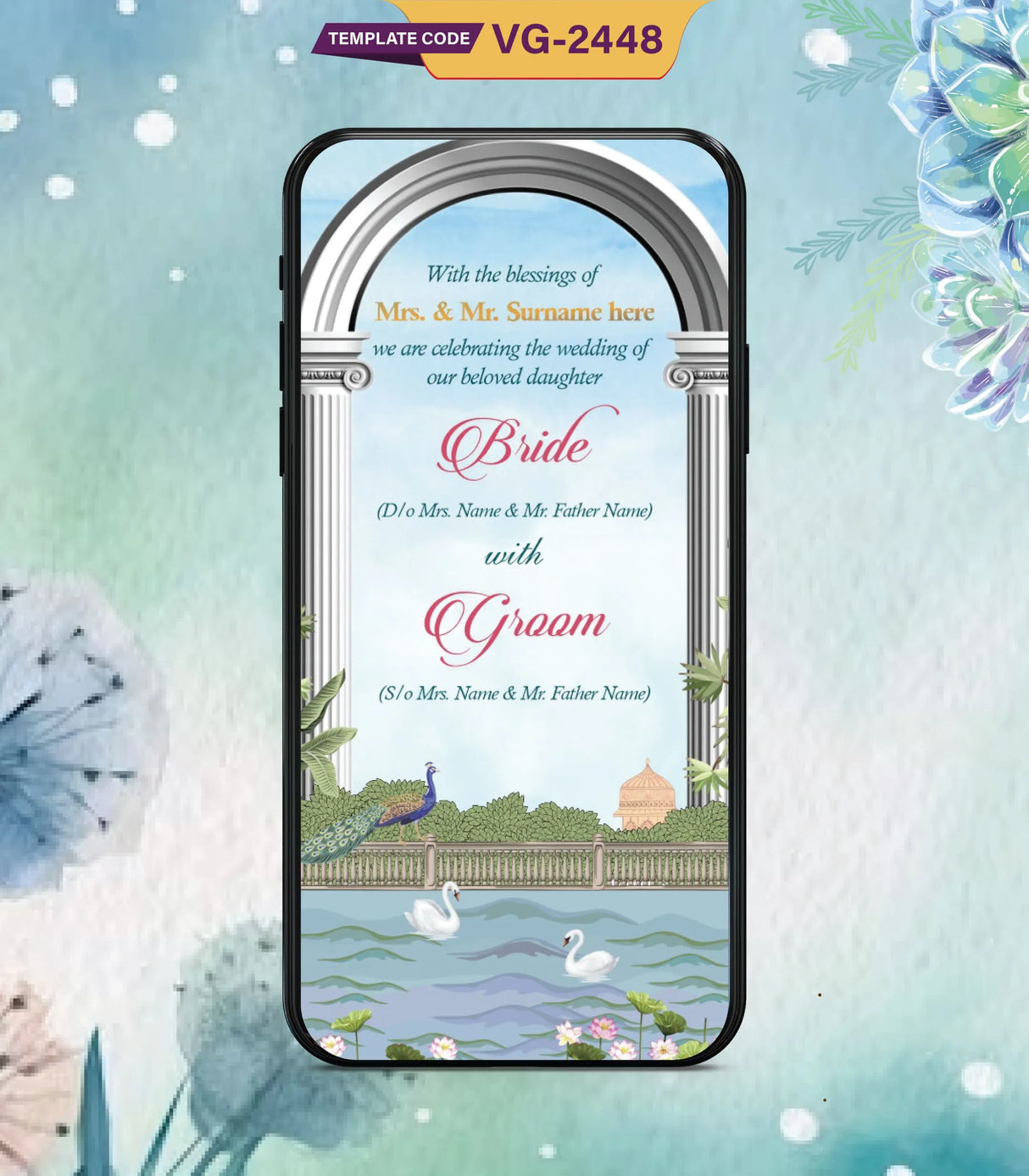 Digital Wedding Invitation PDF Card | IM-2448