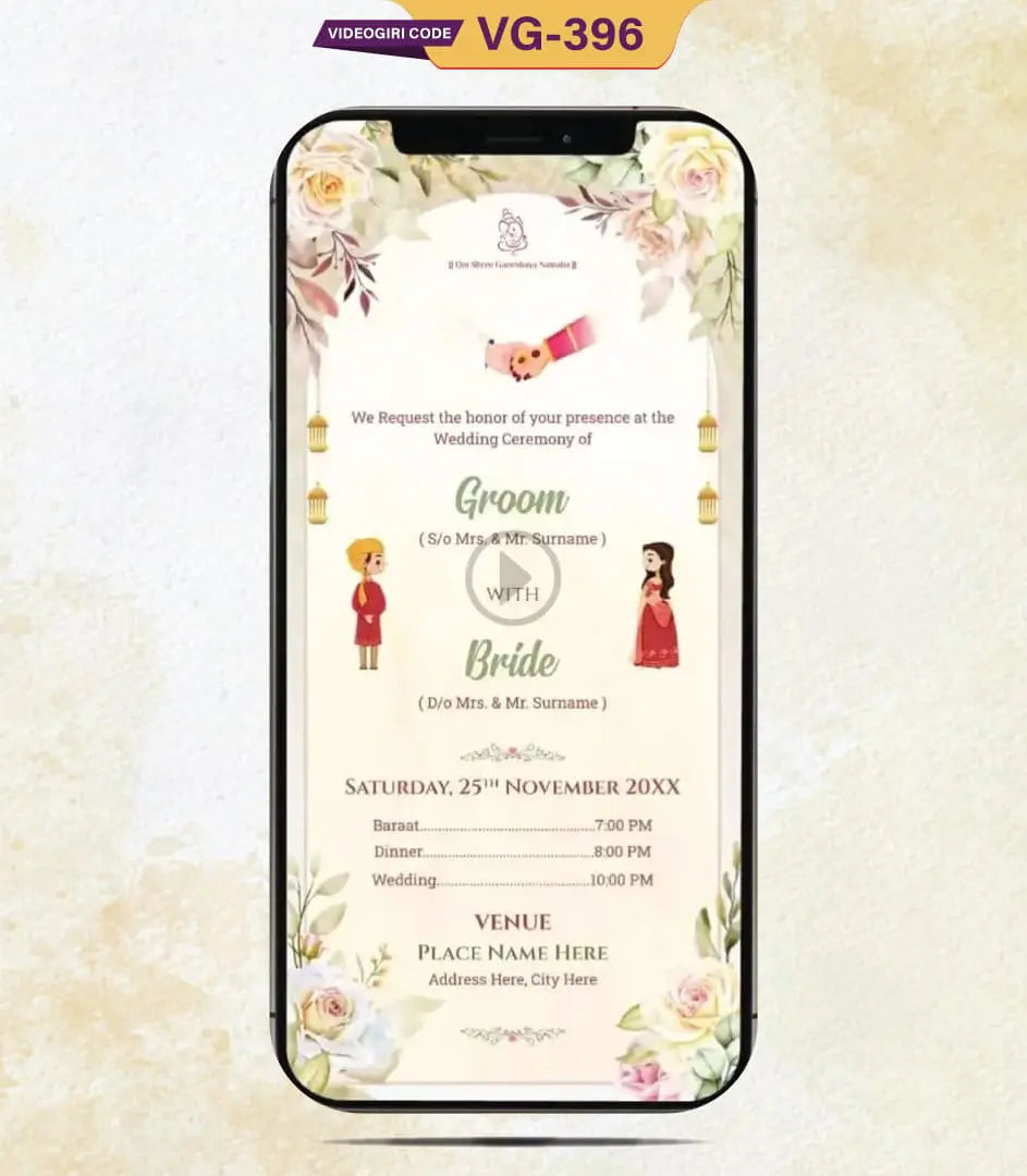 Digital Wedding Invitation Video | VG-396