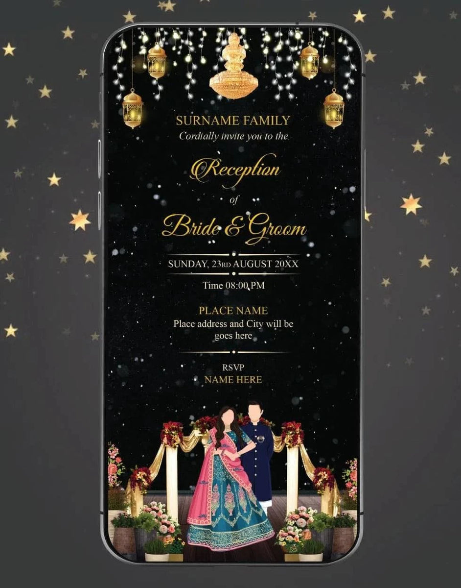 Digital Reception Invite Digital Reception Invitation | Elegant Wedding Celebration E-Card | VG ...