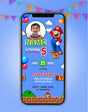 Digital Super Mario Birthday Invitation Card 