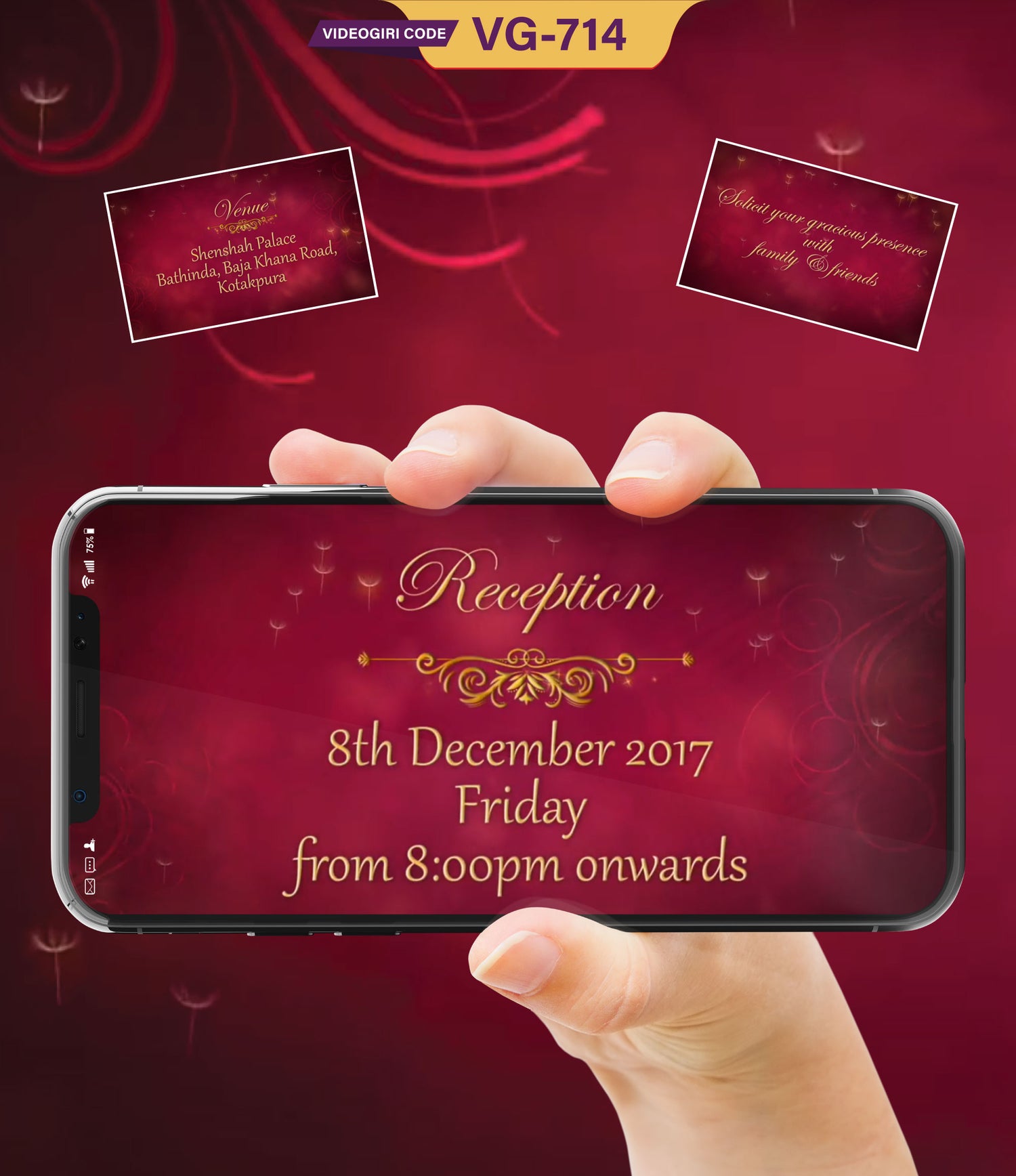 Digital Wedding Invitation Video In Royal Look With Ganesh Ji