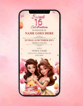 Disney Princess Sweet 16 Birthday Invitation