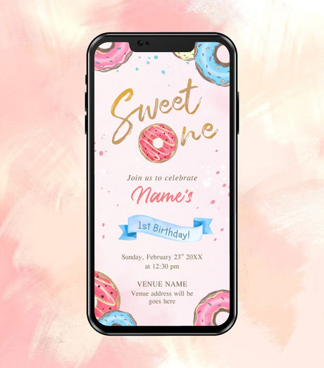 Donut Birthday Party Invitation