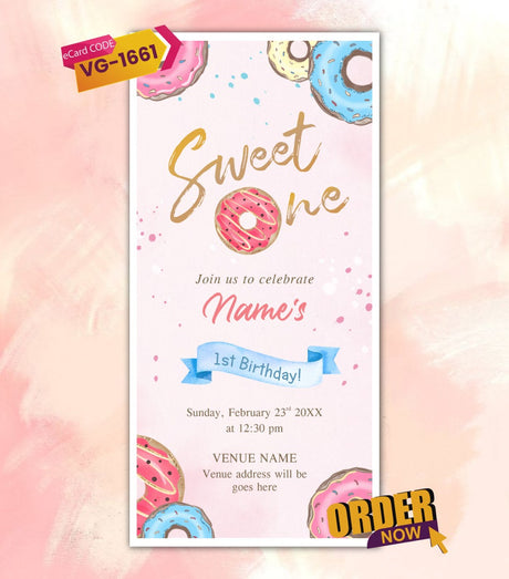 Donut Birthday Party Invitation