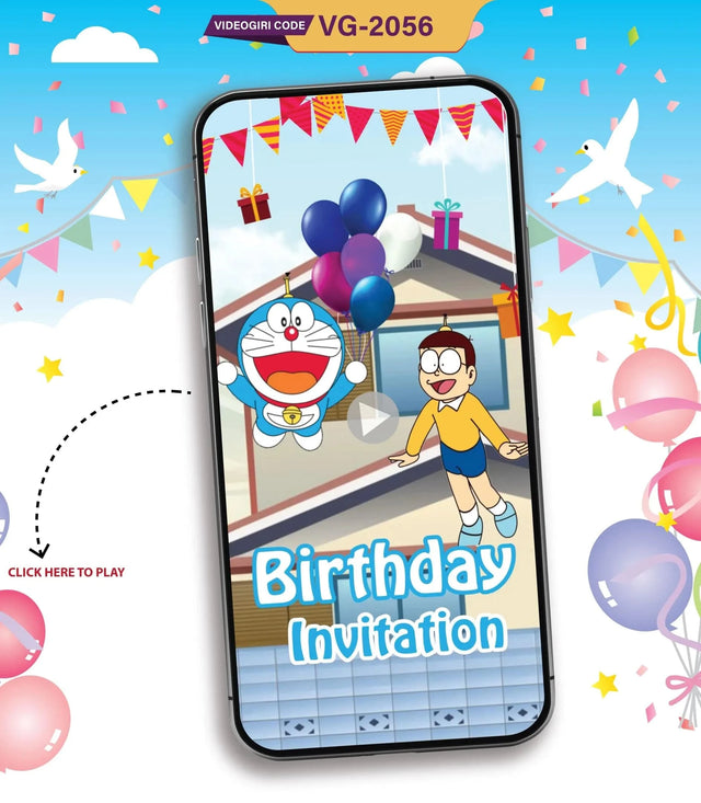 Doraemon Theme Birthday Invitation Video