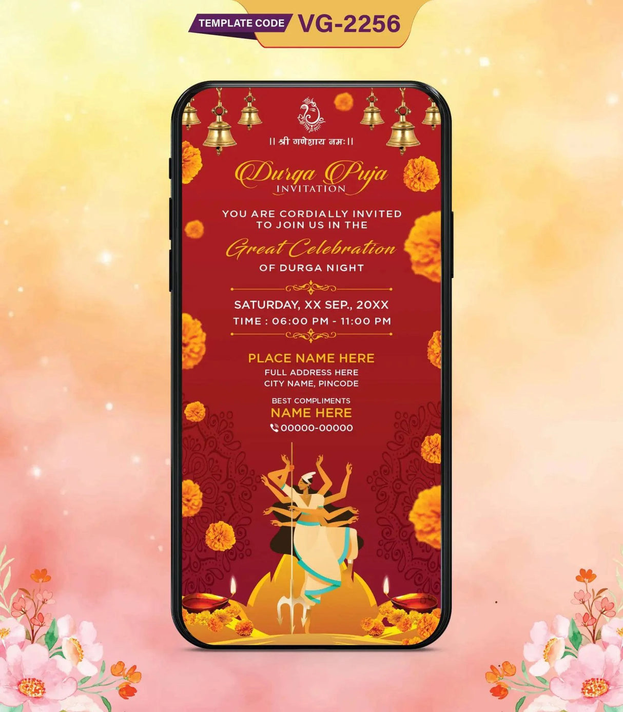 Durga Puja Invitation Card