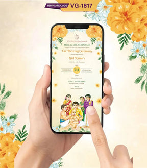 Ear Piercing Ceremony Digital Invitation