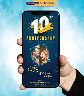 Elegant 10th Anniversary Invitation