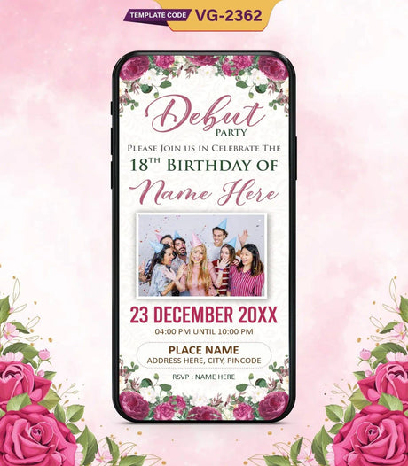 Elegant 18th Birthday Debut Invitation